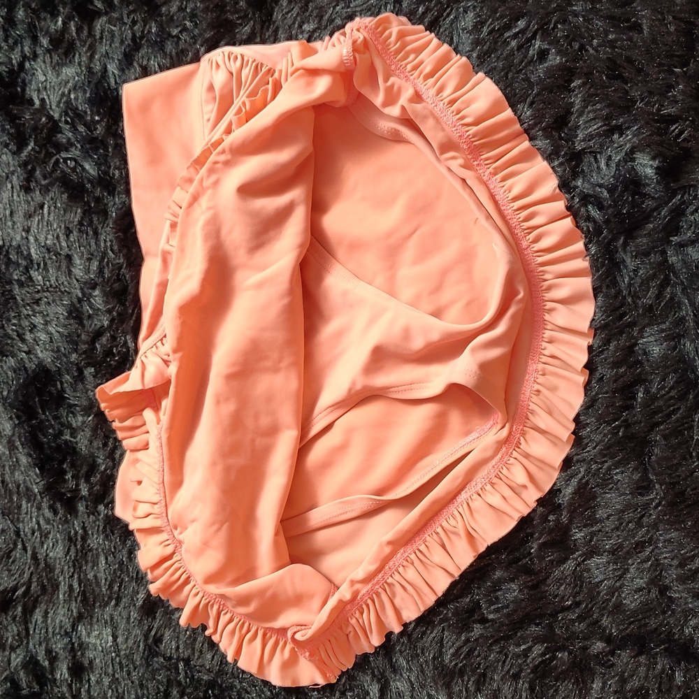 LIME RICKI-Peach Ruffle Women's SWIM SKRT SWIMWEAR SWIM-COVER UP SKIRT - Picture 5 of 10